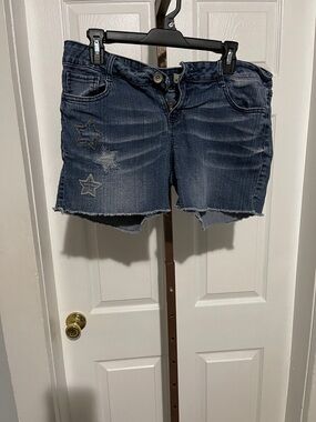 lei Dark Blue Denim Jean Shorts with Star Accents